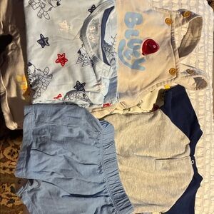 BoysBluey Baby Outfit Set- a Matching Set- 6-9 months & 2 onsies & 1 shorts 12 m